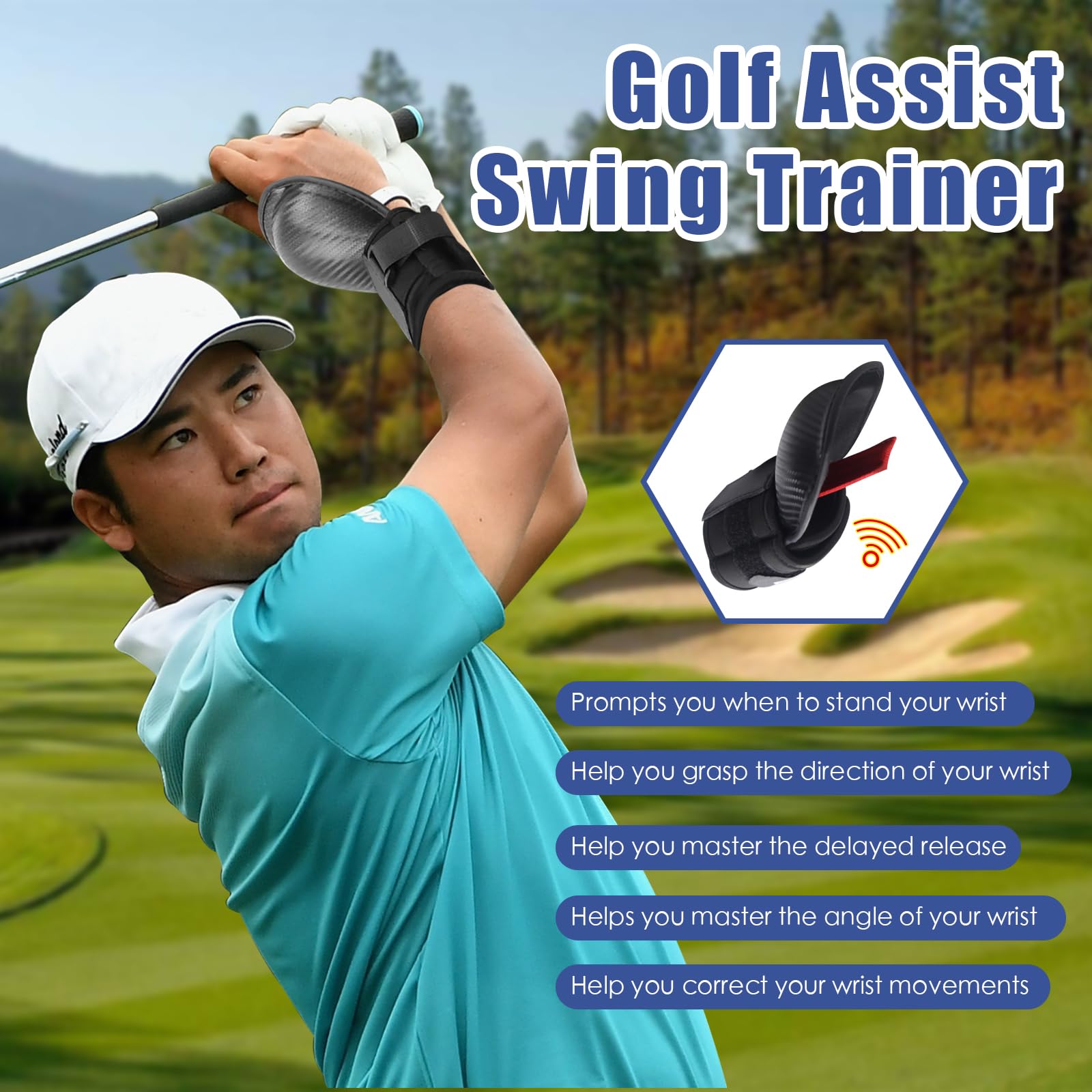 Eastrpupira Golf Wrist Training Aid, Golf Wrist Trainer, Swing Training Aid, Wrist Golf Training Equipment, Swing Trainer, Chipping Wristband for Club Golf Beginners Better Impact Position