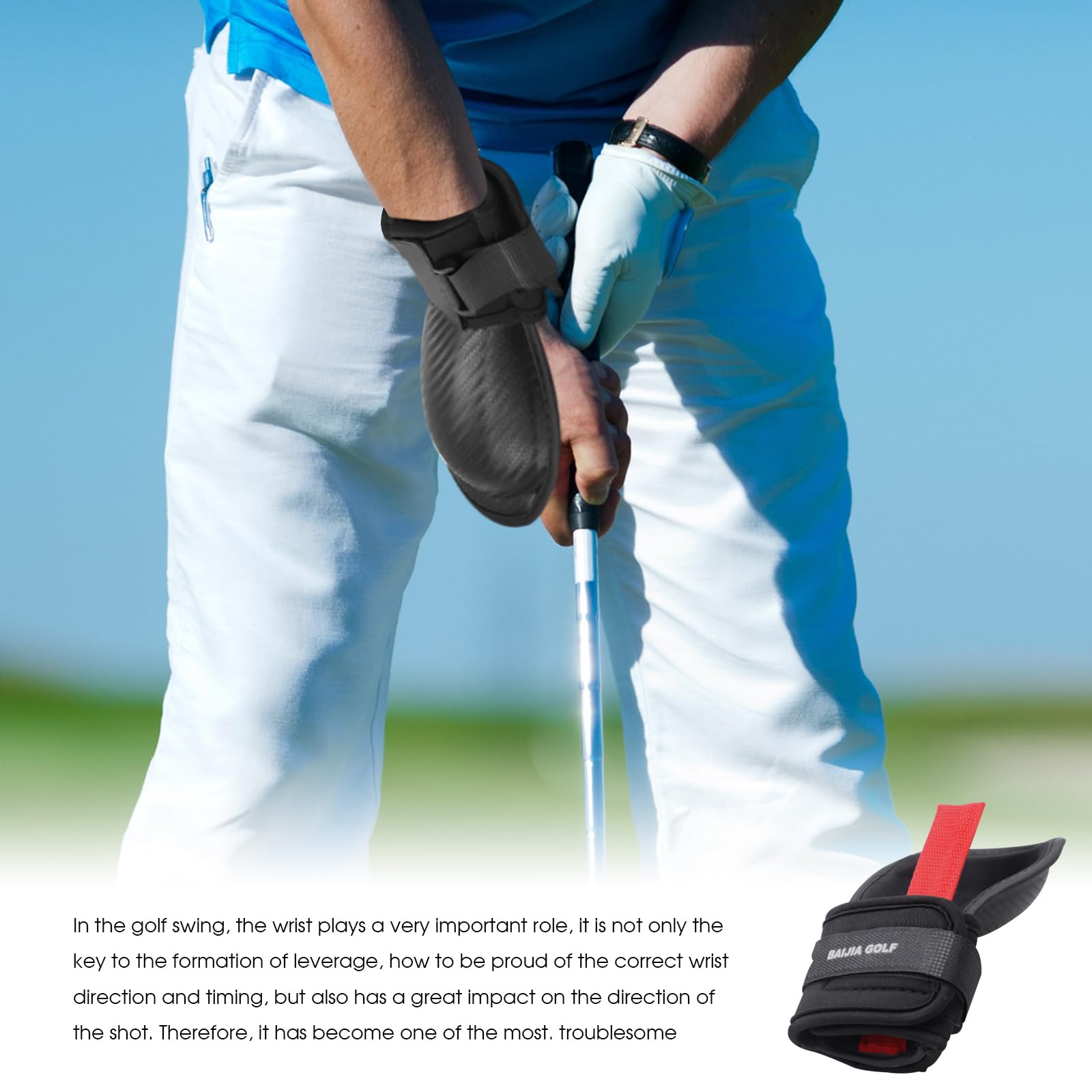 Eastrpupira Golf Wrist Training Aid, Golf Wrist Trainer, Swing Training Aid, Wrist Golf Training Equipment, Swing Trainer, Chipping Wristband for Club Golf Beginners Better Impact Position