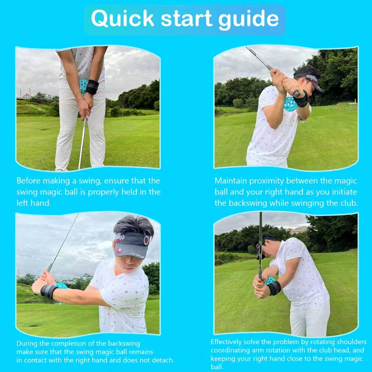 Eastrpupira Golf Swing Trainer Smart Ball & Elbow Training Aid – Fix Chicken Wing & Flying Elbow | Improve Arm Rotation, Posture Correction & Follow-Through | Wrist Strap & Arm Connection Golf Training Equipment for Beginners