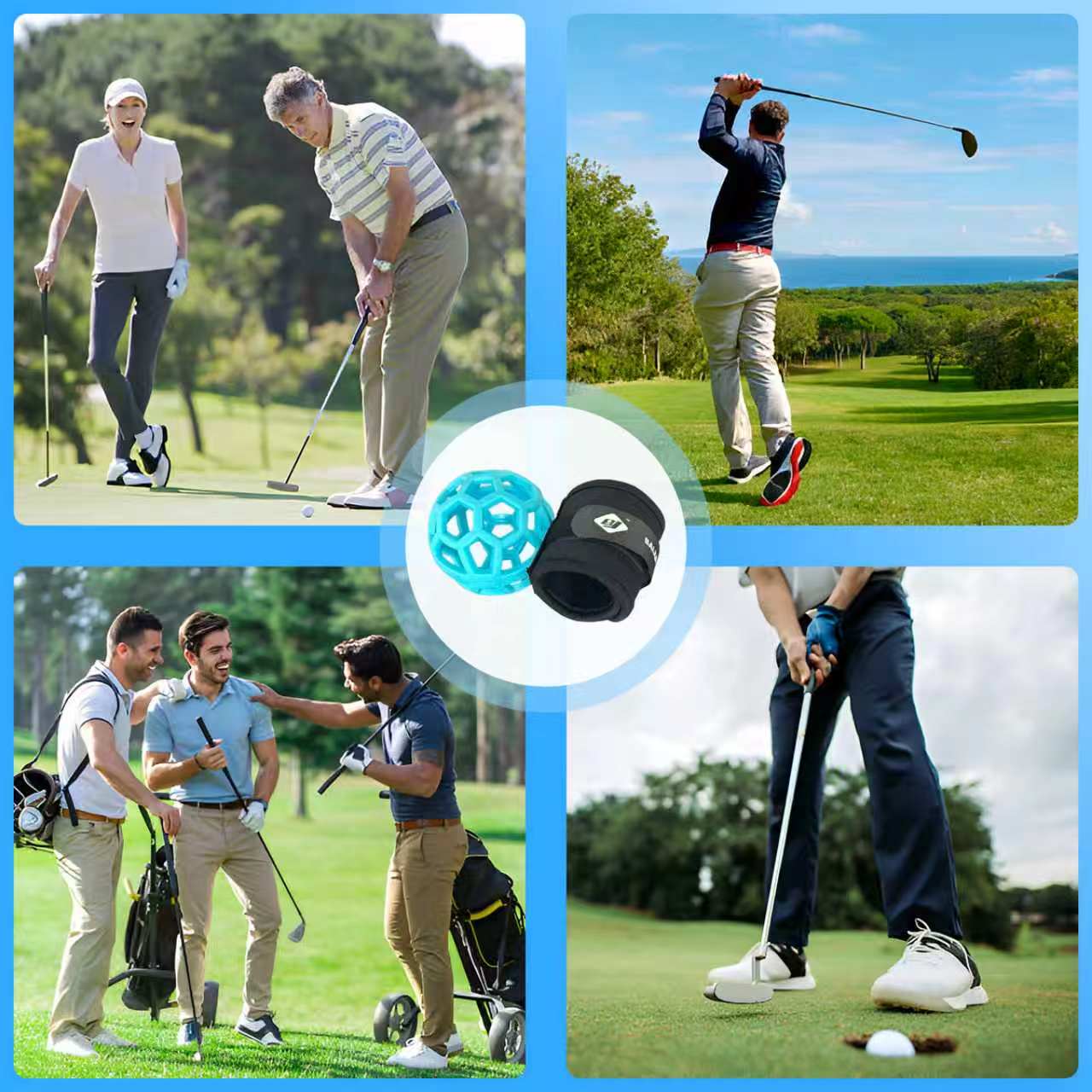 Eastrpupira Golf Swing Trainer Smart Ball & Elbow Training Aid – Fix Chicken Wing & Flying Elbow | Improve Arm Rotation, Posture Correction & Follow-Through | Wrist Strap & Arm Connection Golf Training Equipment for Beginners