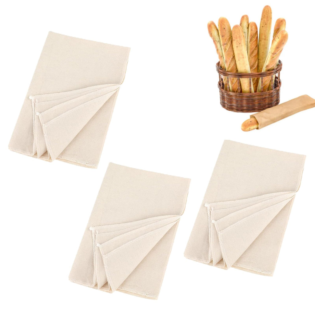 Eastrpupira 3Pcs Linen Cloth for Bread Baking 14x18 Inches Tea Towels for Baking Sourdough Bread Proofing Towel Pastry Cloth for Dough, Baguettes, Loaves, Pastry, Homemade Bread