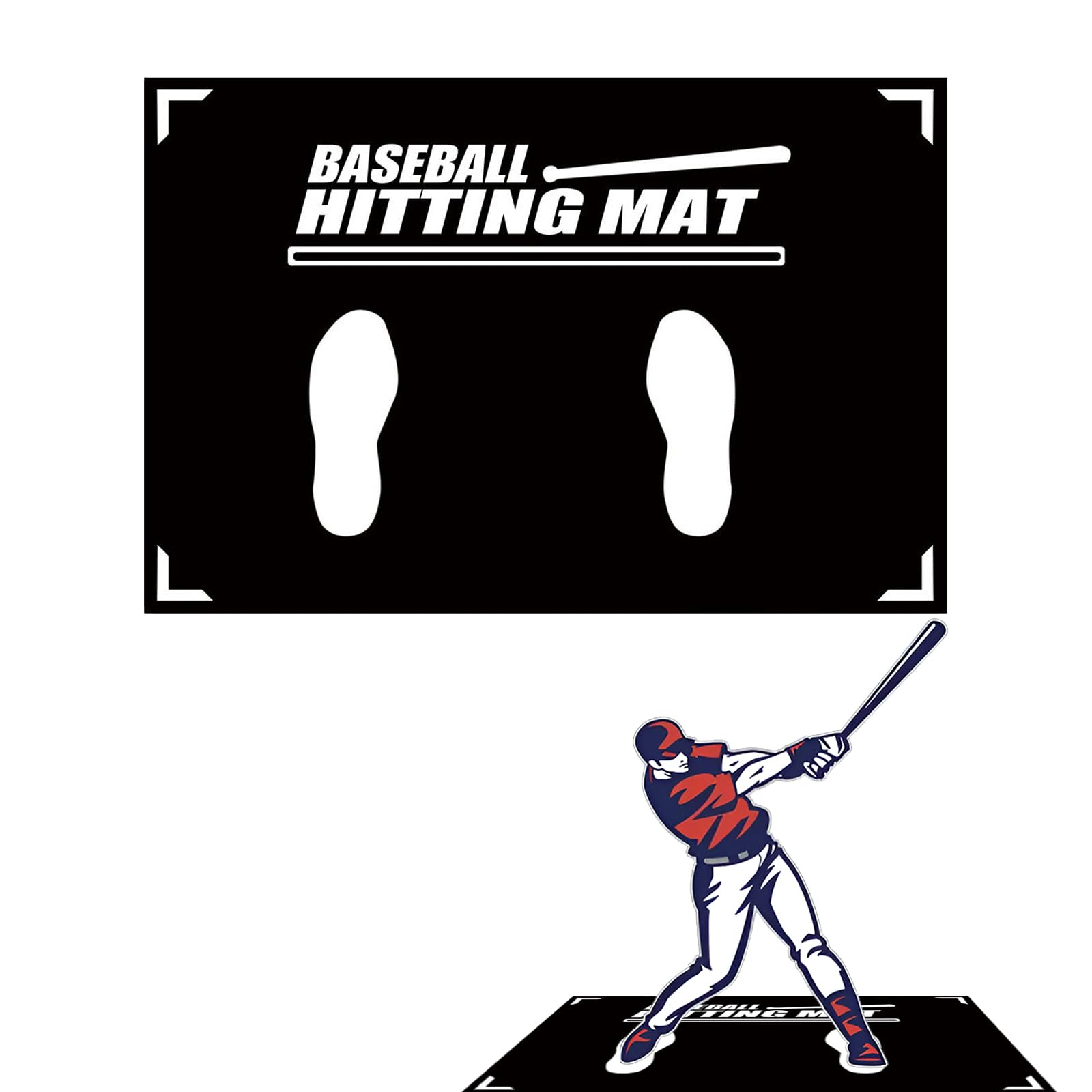 Eastrpupira Baseball Training Mat, T Ball, Baseball and Softball Batter Stance Training Mat, Batting Mat 23.6 x 35.4 Inch