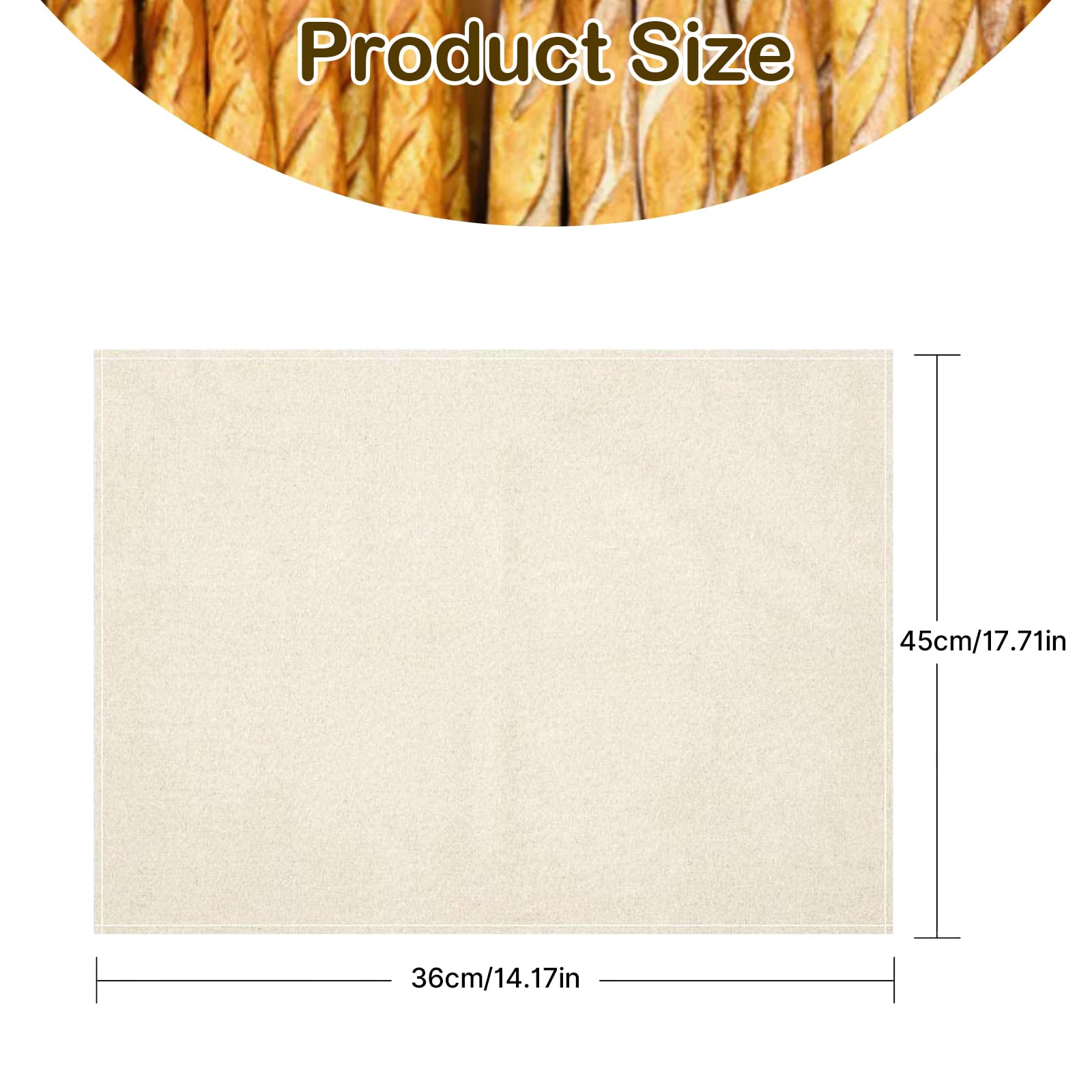 Eastrpupira 3Pcs Linen Cloth for Bread Baking 14x18 Inches Tea Towels for Baking Sourdough Bread Proofing Towel Pastry Cloth for Dough, Baguettes, Loaves, Pastry, Homemade Bread