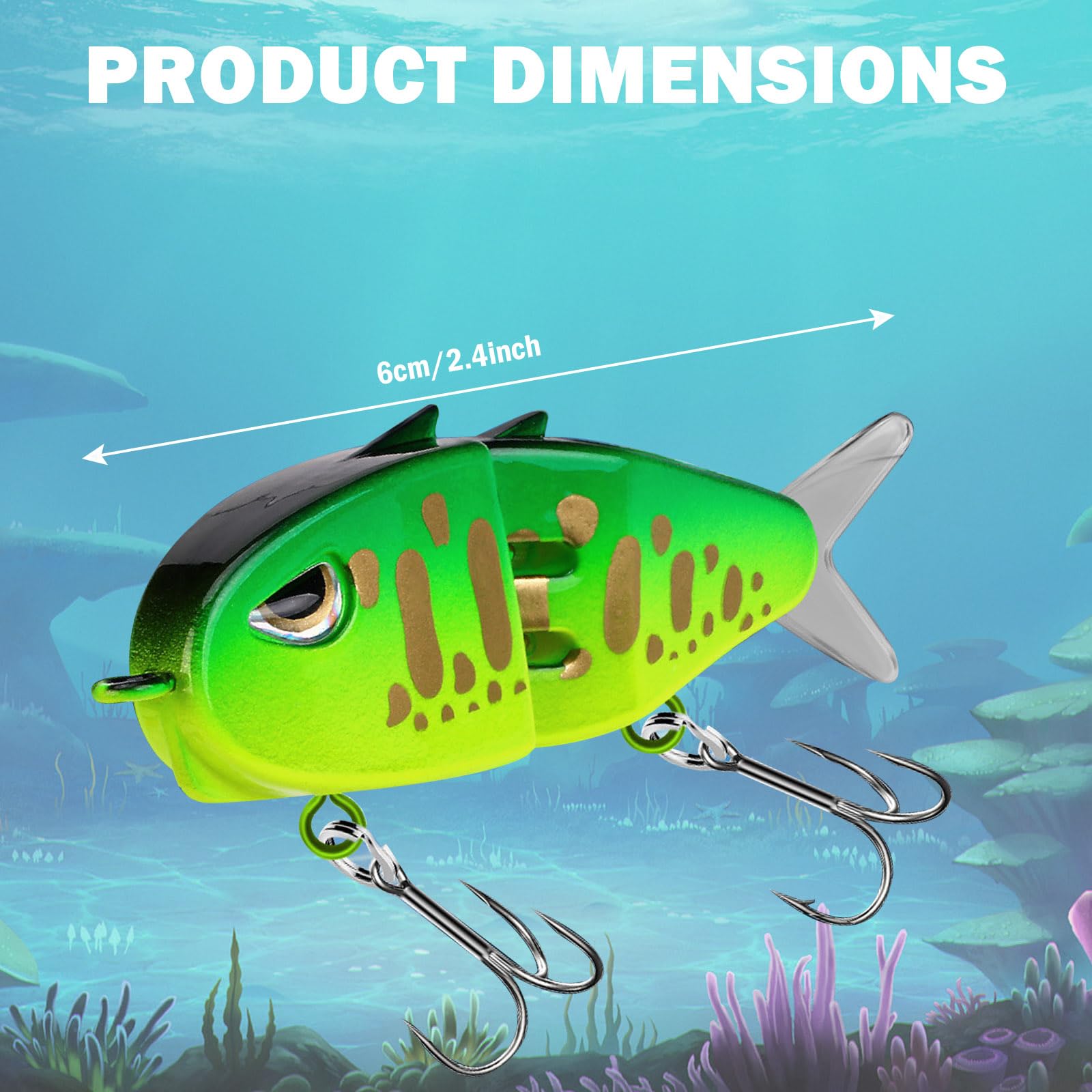 Eastrpupira 2 Pack Mini Glide Bait, Raptor Fishing Lure, Mini Swimbait, Glide Baits for Bass Amazing Fishing Gear Gifts for Family