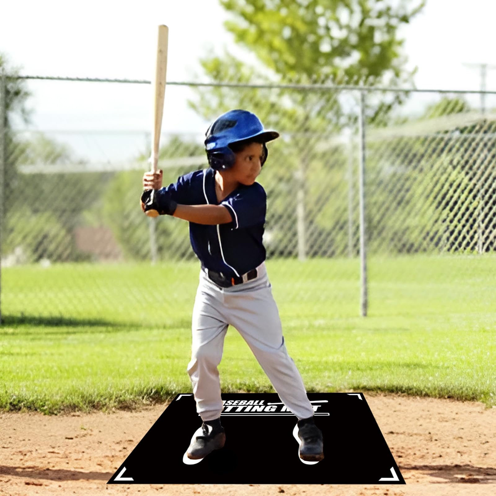 Eastrpupira Baseball Training Mat, T Ball, Baseball and Softball Batter Stance Training Mat, Batting Mat 23.6 x 35.4 Inch