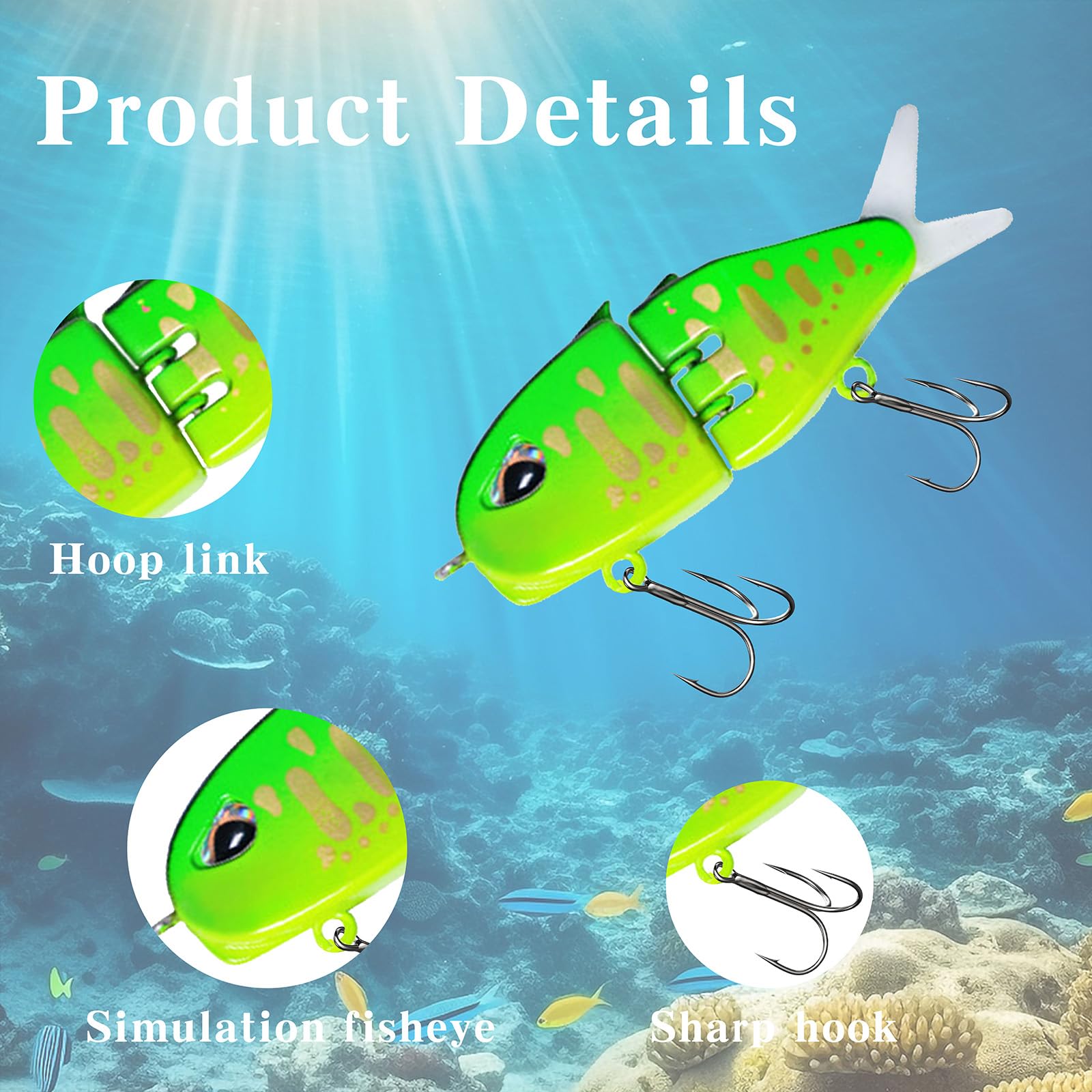 Eastrpupira 7 Pack Mini Glide Bait, Raptor Glide Bait, Swimbait Fishing Lures for Freshwater and Saltwater, Amazing Fishing Gear Present for Family