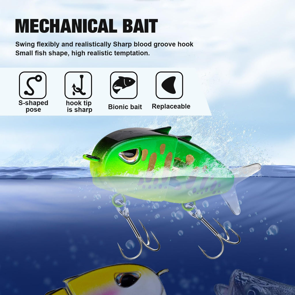 Eastrpupira 2 Pack Mini Glide Bait, Raptor Fishing Lure, Mini Swimbait, Glide Baits for Bass Amazing Fishing Gear Gifts for Family