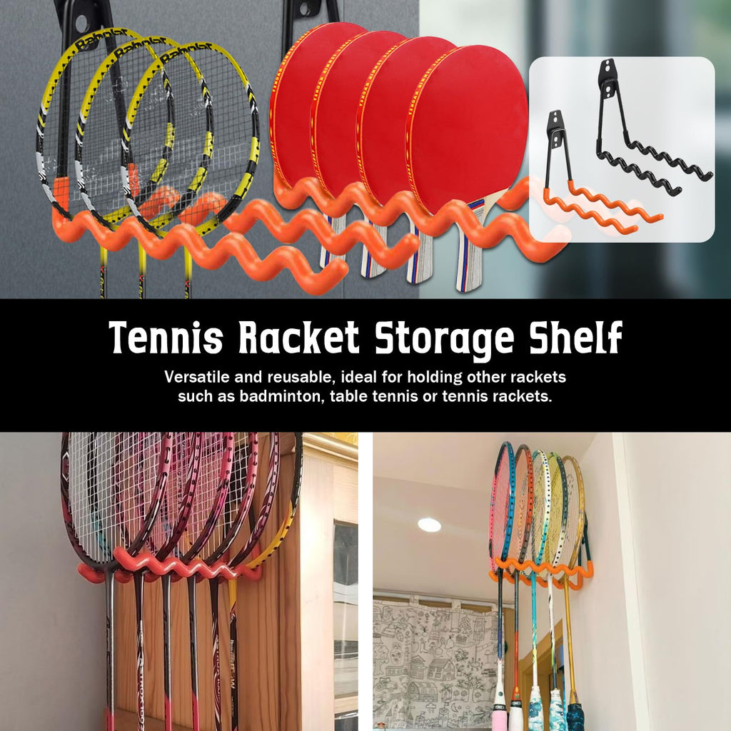 Eastrpupira 2 Pack Wall-Mounted Tennis Racket Storage Rack Display Stand, Badminton Racket Stand, Suitable for Badminton Rackets, Tennis Rackets