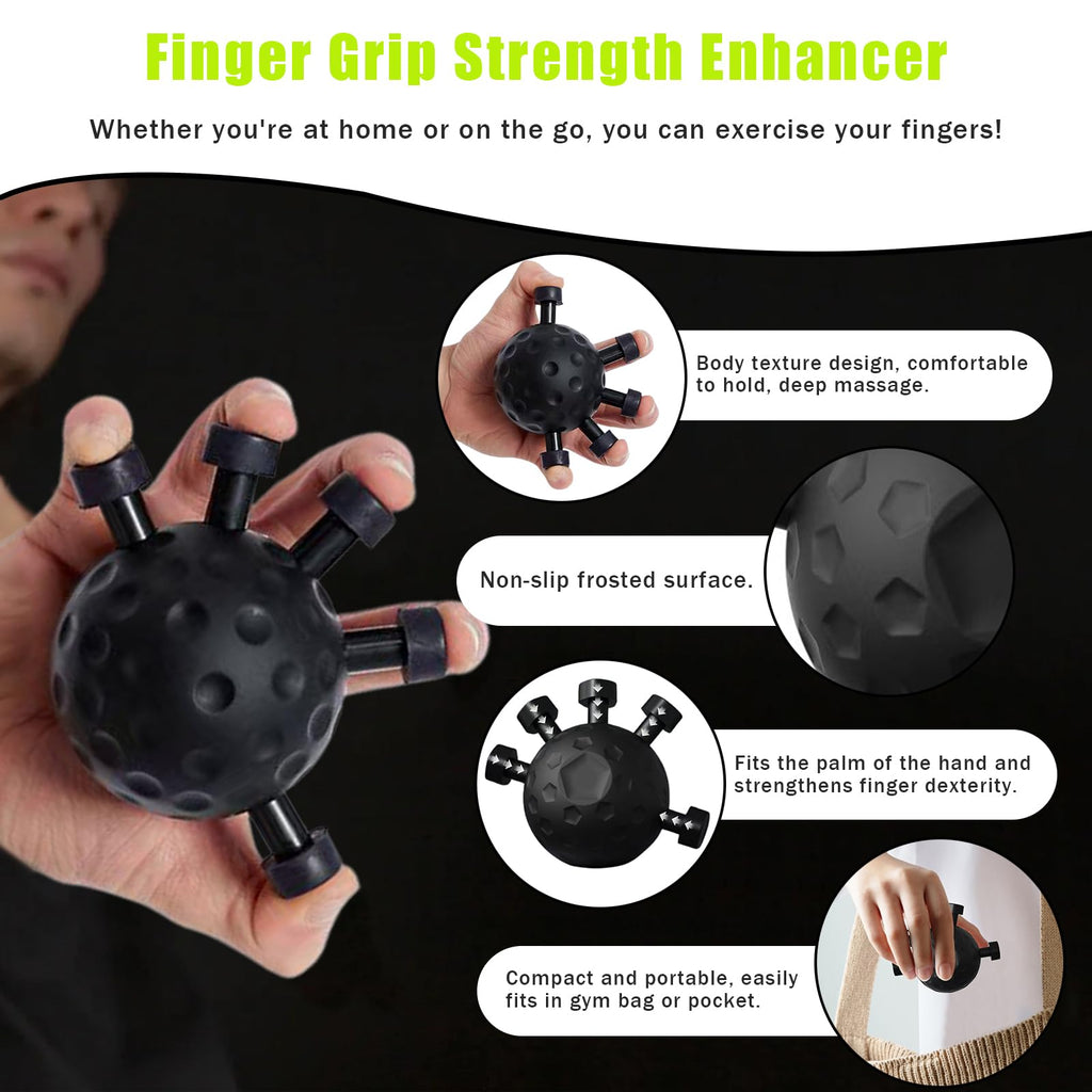 Eastrpupira 2 Pack Finger Grip Strengthener, Finger Strengthener, Finger Strength Trainer, Adjustable Hand Grip Strengthener, Grip Strength Trainer Ball
