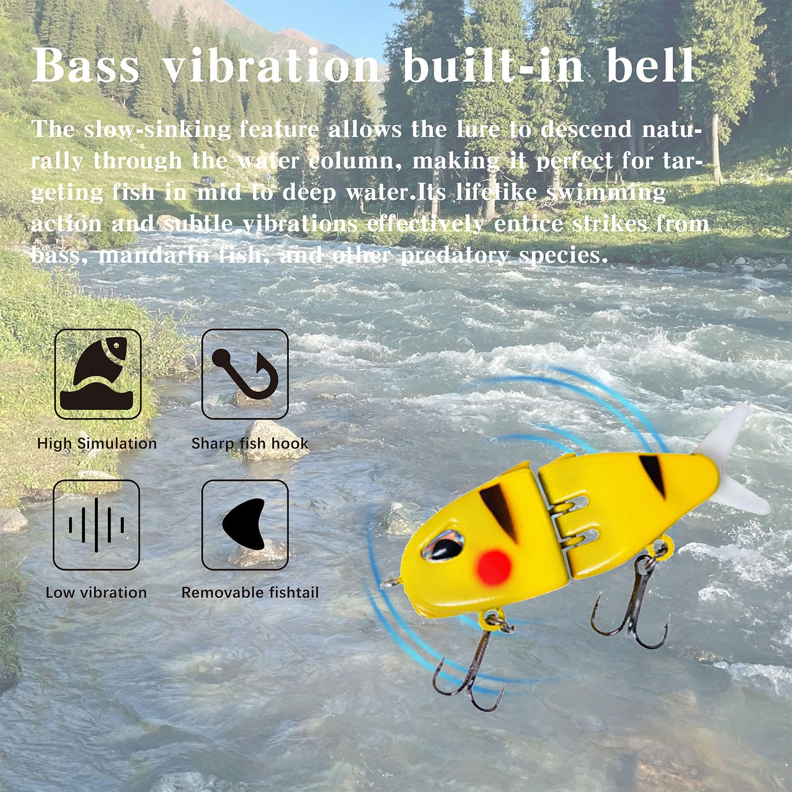 Eastrpupira 7 Pack Mini Glide Bait, Raptor Glide Bait, Swimbait Fishing Lures for Freshwater and Saltwater, Amazing Fishing Gear Present for Family