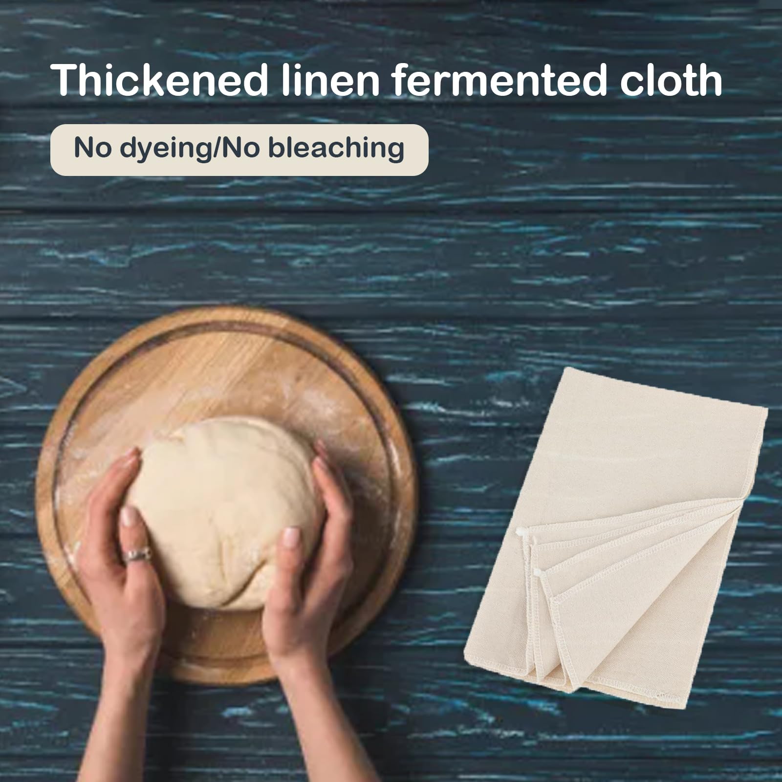 Eastrpupira 3Pcs Linen Cloth for Bread Baking 14x18 Inches Tea Towels for Baking Sourdough Bread Proofing Towel Pastry Cloth for Dough, Baguettes, Loaves, Pastry, Homemade Bread