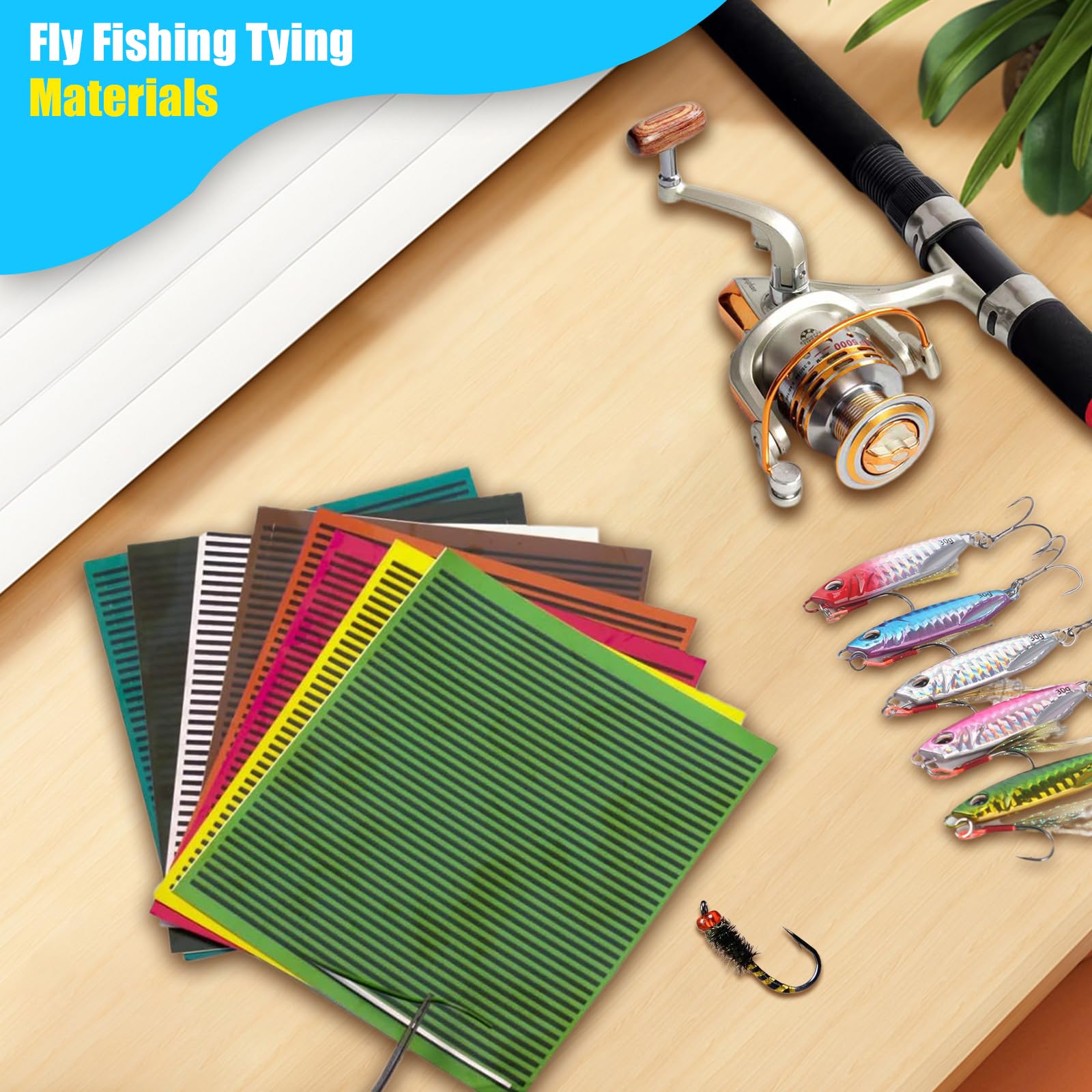 Eastrpupira Fly Tying Materials, Fly Tying Thread, Fishing Lure Making Supplies, Synthetic Peacock Quill for Nymph Bug Shrimp Body Wrap Skin Brand: Xanadued
