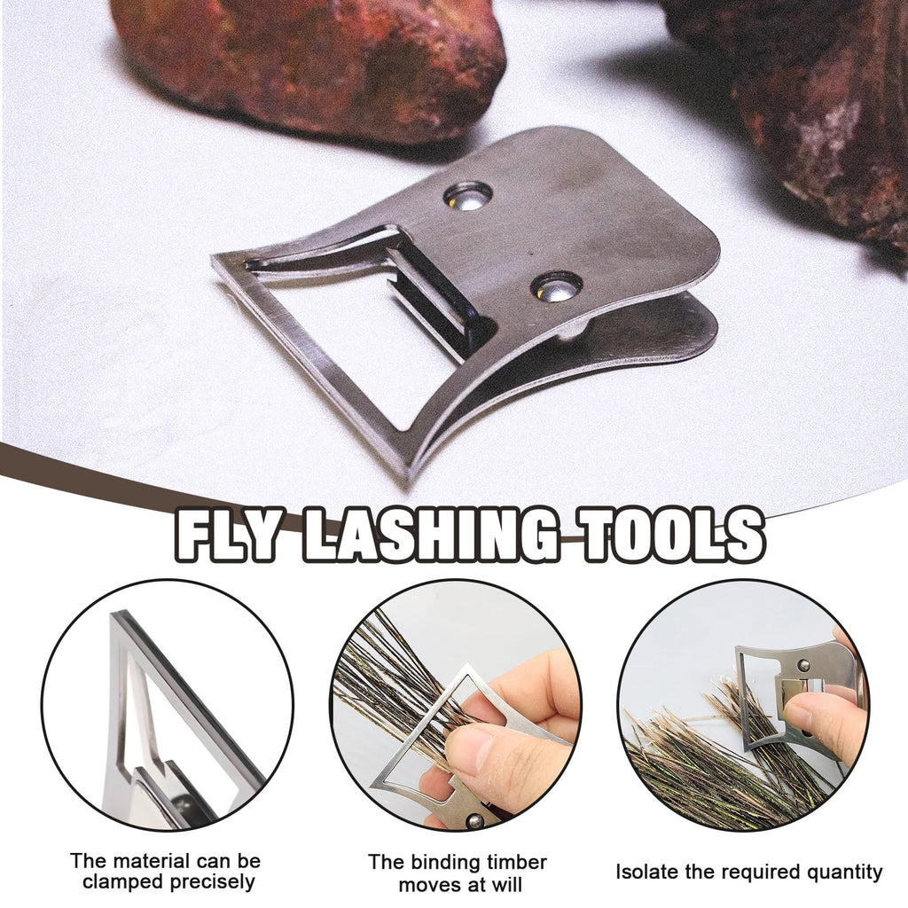 Eastrpupira Fly Tying Hackle Clamp, Metal Feather Pliers Fly Tying Hackle Clip, Feather Pliers Accessories for Lure Making Supplies Angler Gifts