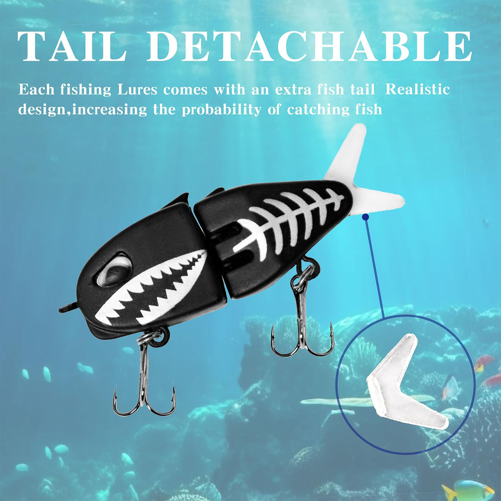 Eastrpupira 7 Pack Mini Glide Bait, Raptor Glide Bait, Swimbait Fishing Lures for Freshwater and Saltwater, Amazing Fishing Gear Present for Family