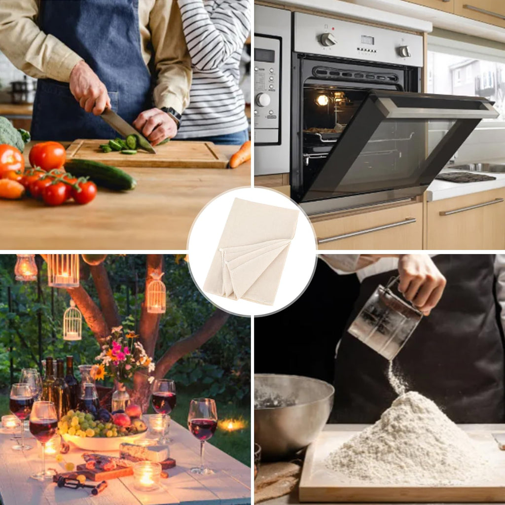 Eastrpupira 3Pcs Linen Cloth for Bread Baking 14x18 Inches Tea Towels for Baking Sourdough Bread Proofing Towel Pastry Cloth for Dough, Baguettes, Loaves, Pastry, Homemade Bread